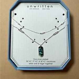 Unwritten Silver Necklace Set with Abalone Pendant